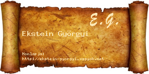 Ekstein Györgyi névjegykártya